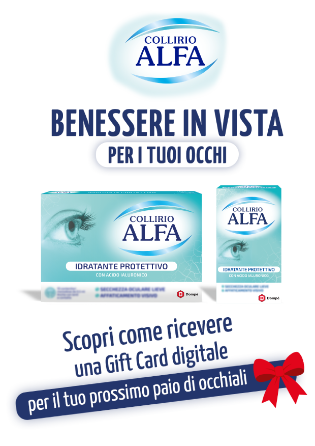 Immagine smartphone: collirio Alfa, benessere in vista per i tuoi occhi scopri come ricevere una Gift Card digitale da € 10 per il tuo prossimo paio di occhiali
